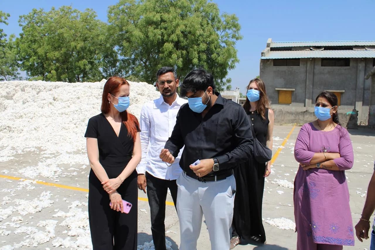 Buyers visiting the cotton processing unit