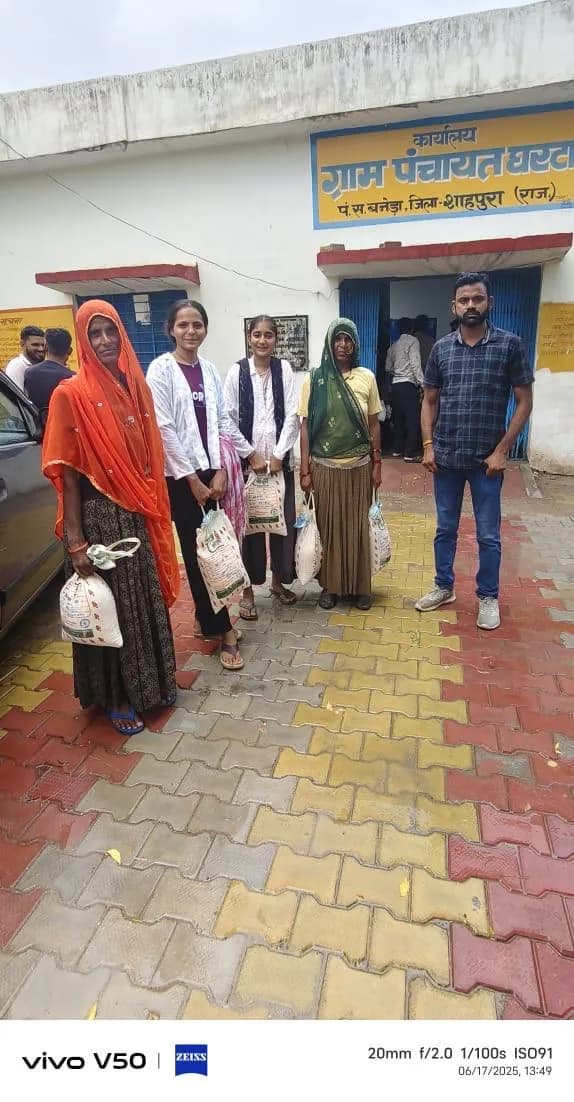 Community distribution at the village panchayat office